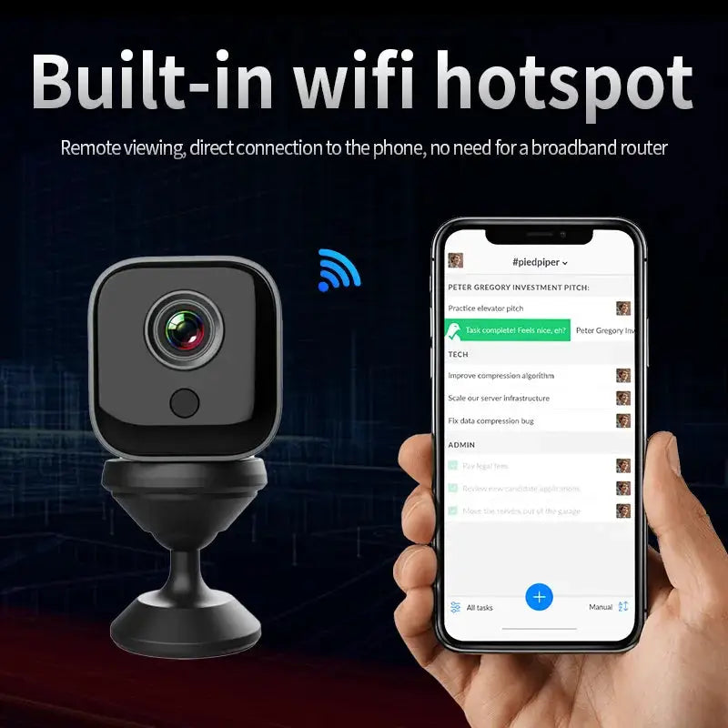 HD Mini Wireless WiFi Infrared Night Camera Home Indoor Wireless Remote Monitoring Camera Remote Network Portable Security Camer