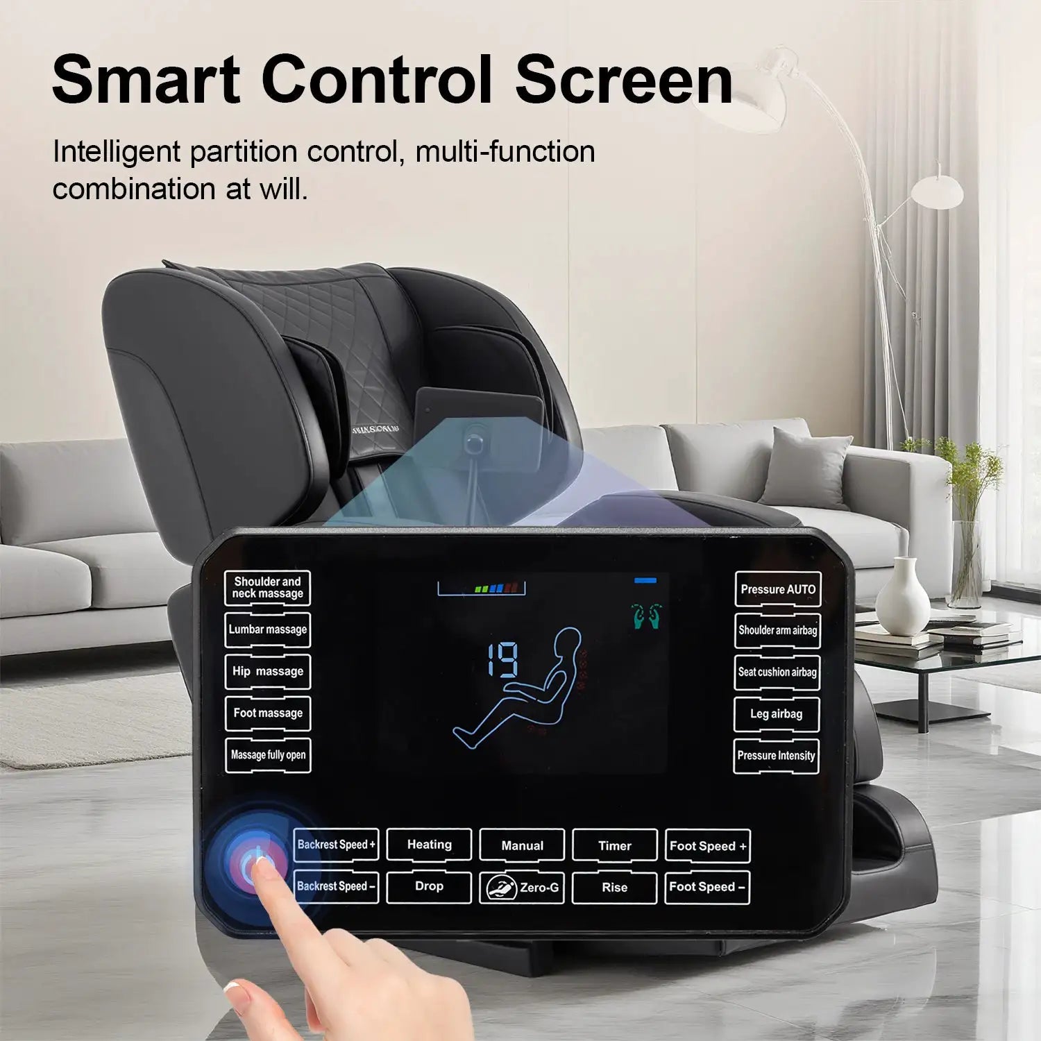 2026 New Zero Gravity Full Body Massage Chair - 10 Fixed Rollers, with Heating, Foot Massage, and Touchscreen Controls