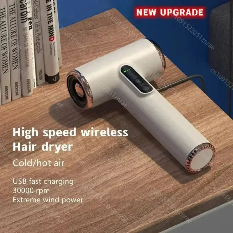 Wireless Cordless Hair Dryer USB Travel Rechargeable