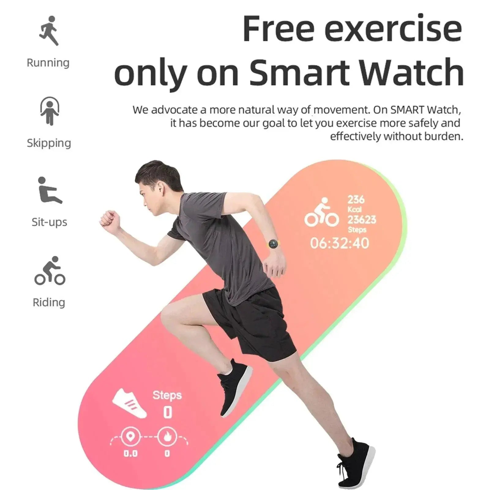 Stylish Smart Health Tracker Watch Heart Rate Monitor