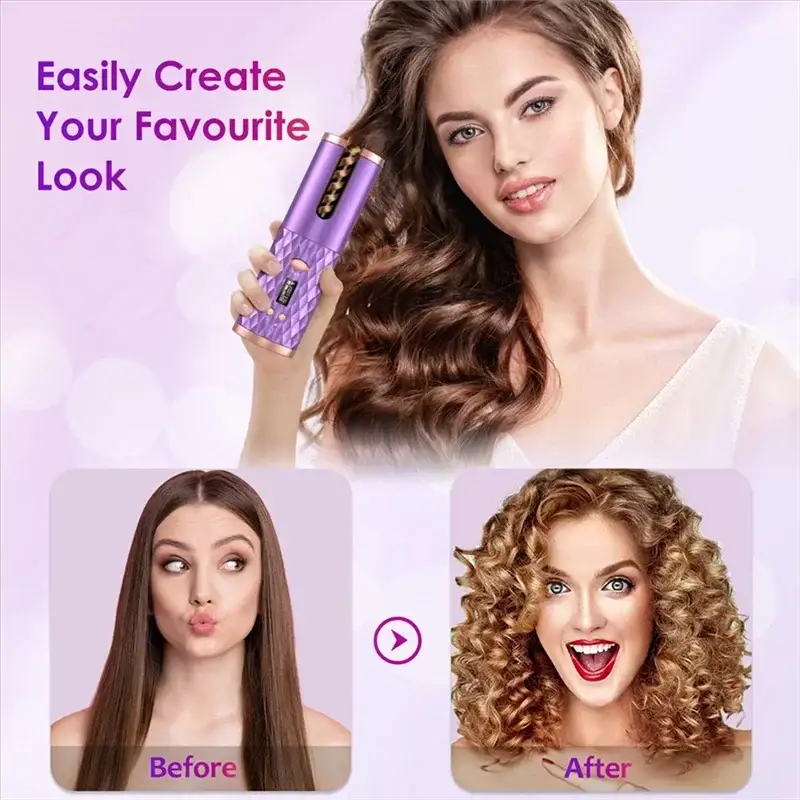 USB Automatic Curling Iron Cordless Hair Curler Device - OurLum.com