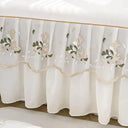 Lace Washed Cotton Bed Skirt Twin Queen Size Bedspread Set