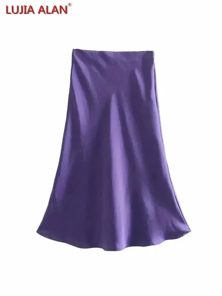 Flattering Satin Midi Skirt for Women — product view 17