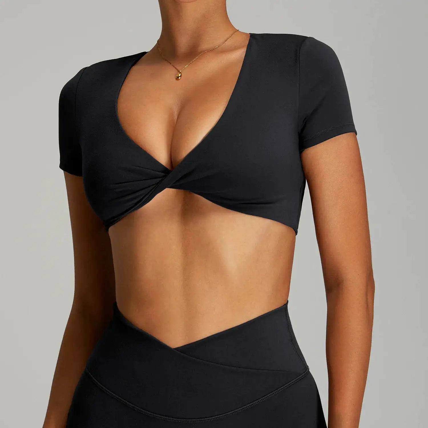 Sexy Sports Shirts Breathable Short Sleeves Workout Tops Fitness Female Backless Yoga Clothing Sport Crop Tops Women Gym Top