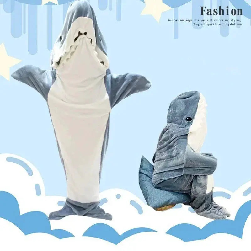 Cartoon Shark Blanket Hoodie Kigurumi Women Cozy Playsuit