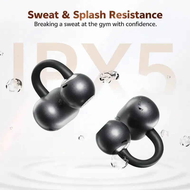 QCY CT06 Clip On Earbuds Crossky C50 Open Ear Wireless Bluetooth 6.0 Headphones with 4 Mic 35H Earbuds Comfortable for Running
