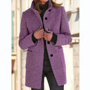 Loose Stand Collar Button Coat