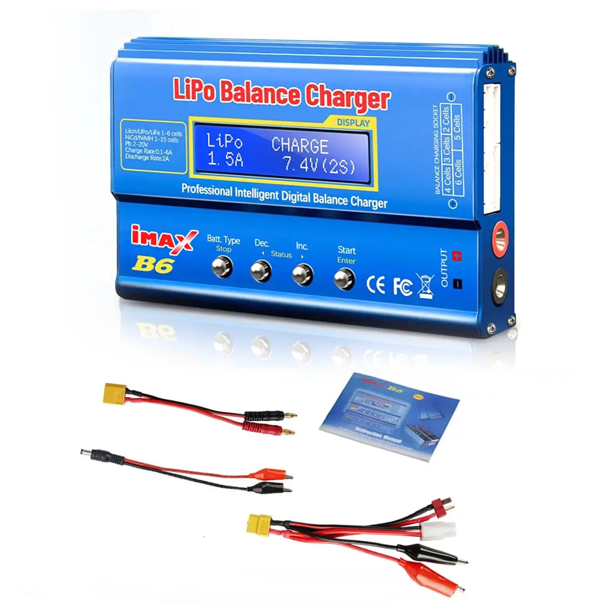 IMAX B6 80W Digital RC Balance Charger Discharger for LiPo NiMH NiCd LiFe Pb Battery Lipro Charger+ 15V 6A Adapter Optional