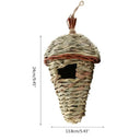 Natural Grass Hanging Bird Cage for Garden Decor Charm