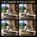 16 Incline 4 In 1 Foldable Treadmill With 3 HP Quiet Motor