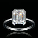 Emerald Moissanite Ring In Silver