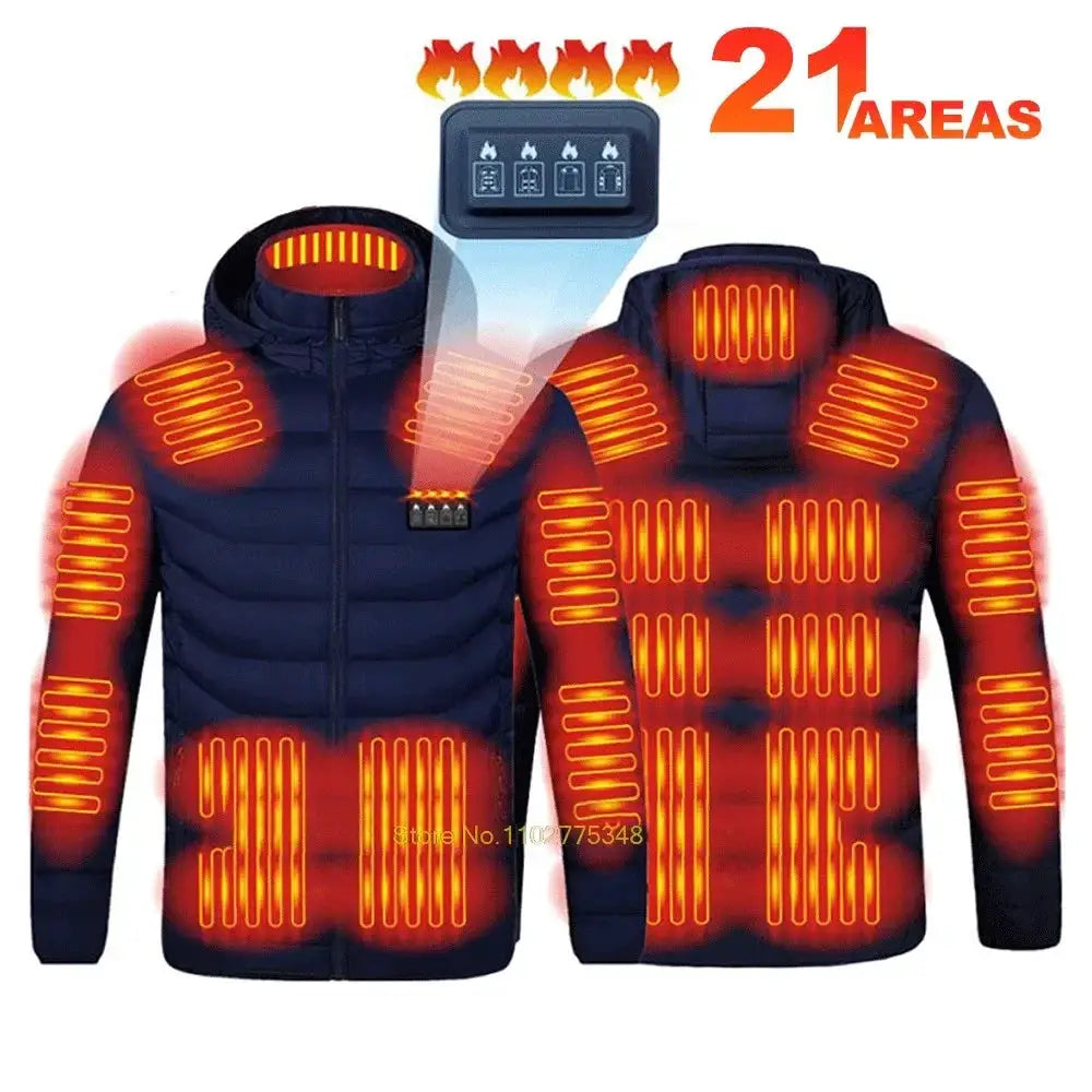 21 Areas Heated Jacket For Men USB Self Heating Vest