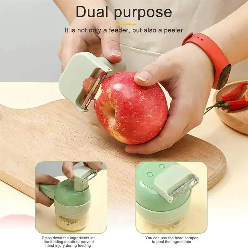4 In 1 Vegetable Cutter Set Portable Wireless Food Processor