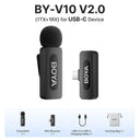 BOYA BY V3 Wireless Lavalier Microphone for iPhone 15 16 Type C Phones with Clip