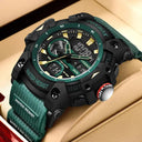 LIGE Dual Display Sports Watch Tactical Waterproof Digital Men