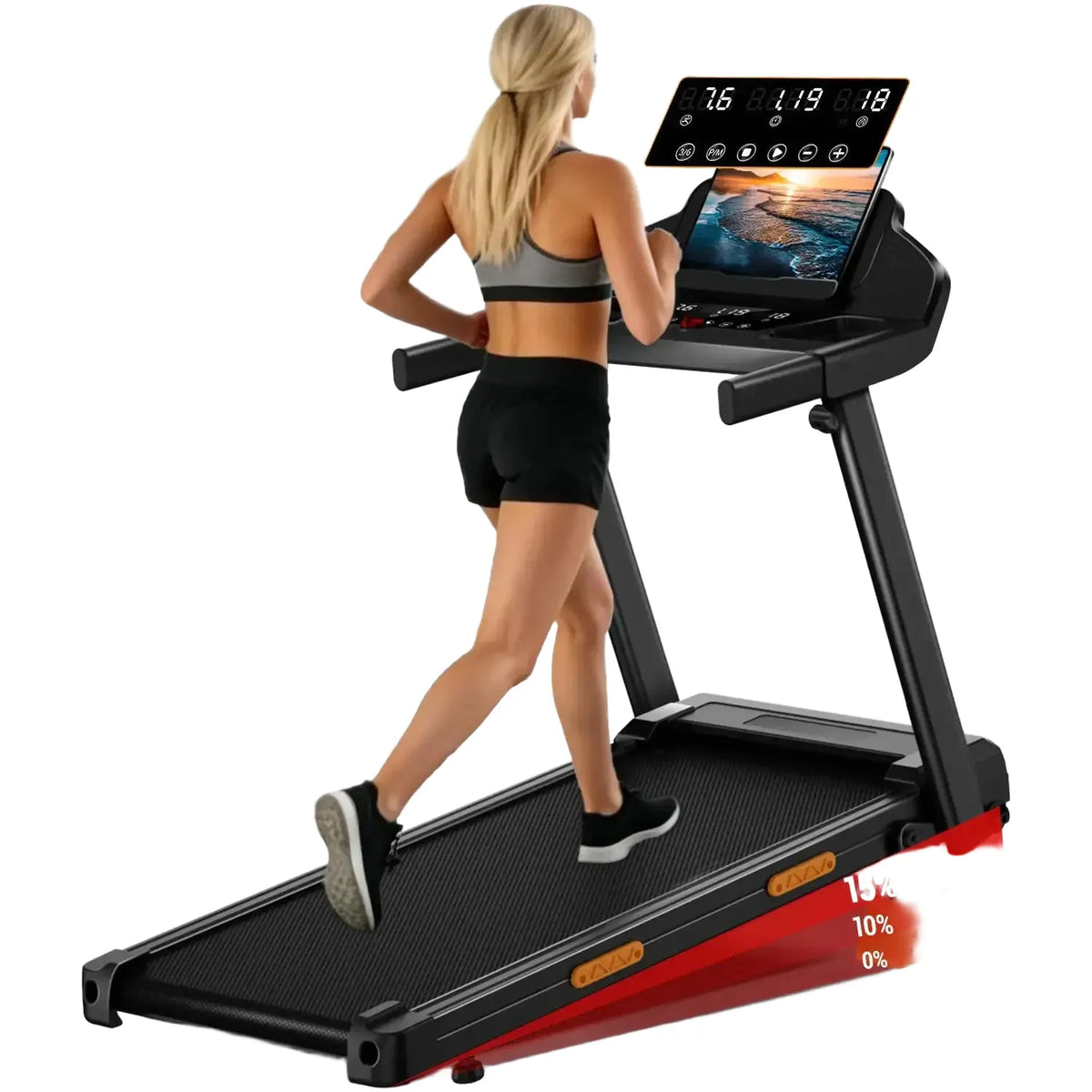 Umay Foldable Home Treadmill Fifteen Incline LED Display — product view 1