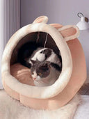 Cozy Cat Bed for Small Pets Washable All Seasons Soft Velvet