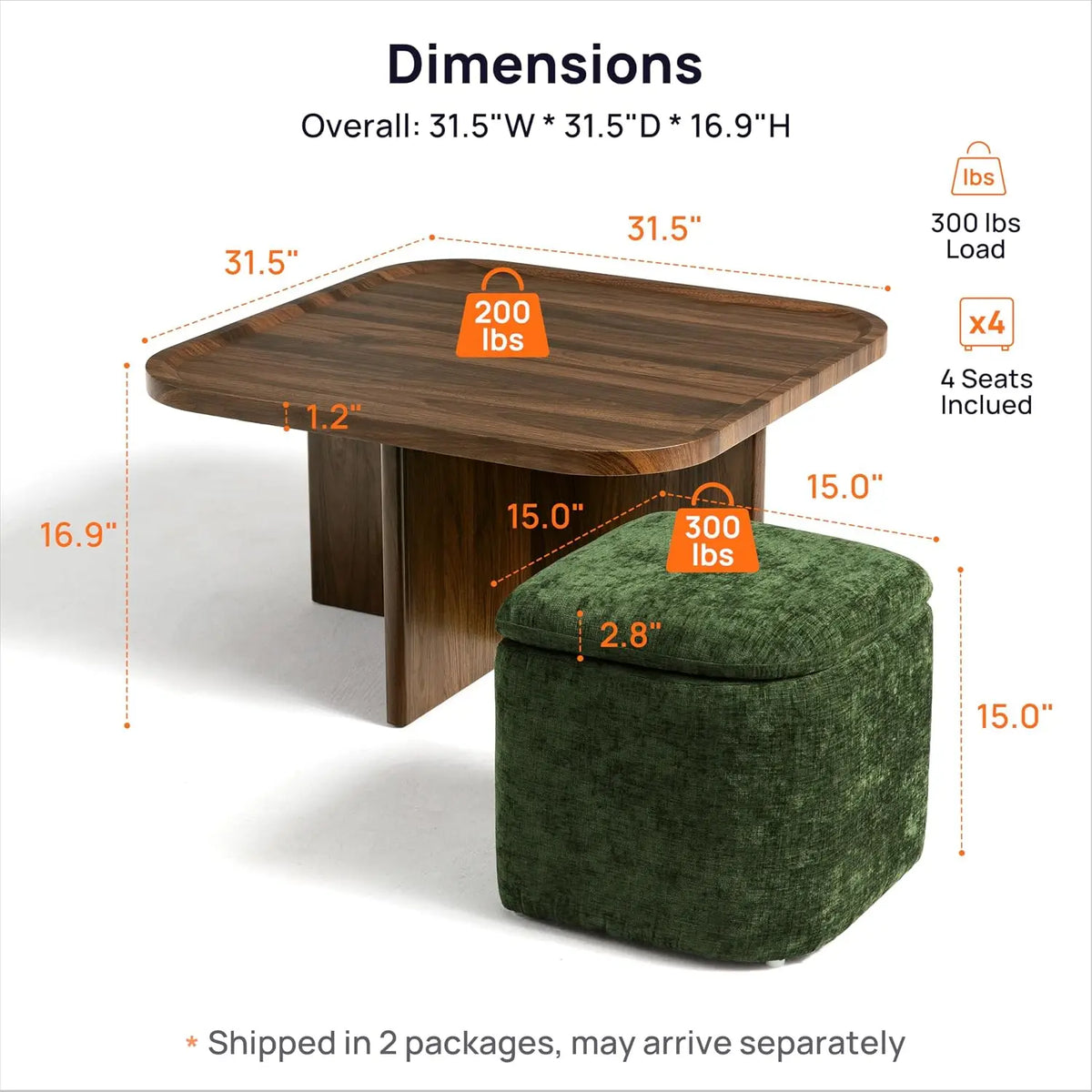 Wooden Square Coffee Table