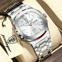POEDAGAR Square Steel Men Luminous Watch