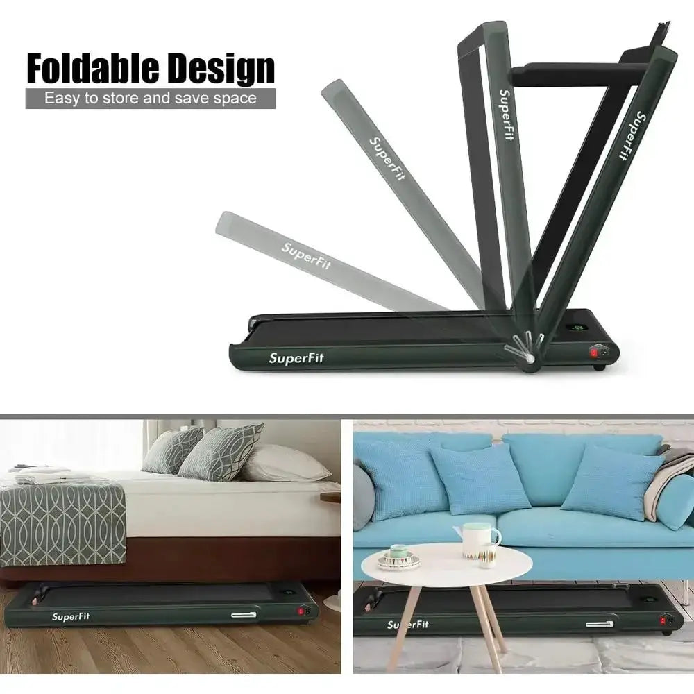 2-in-1 Portable Treadmill and Walking Pad for Home and Office Use: Walk, Jog, Run, and Exercise Under Desk