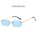Unisex Rimless Rectangle Sunglasses with UV400 Protection