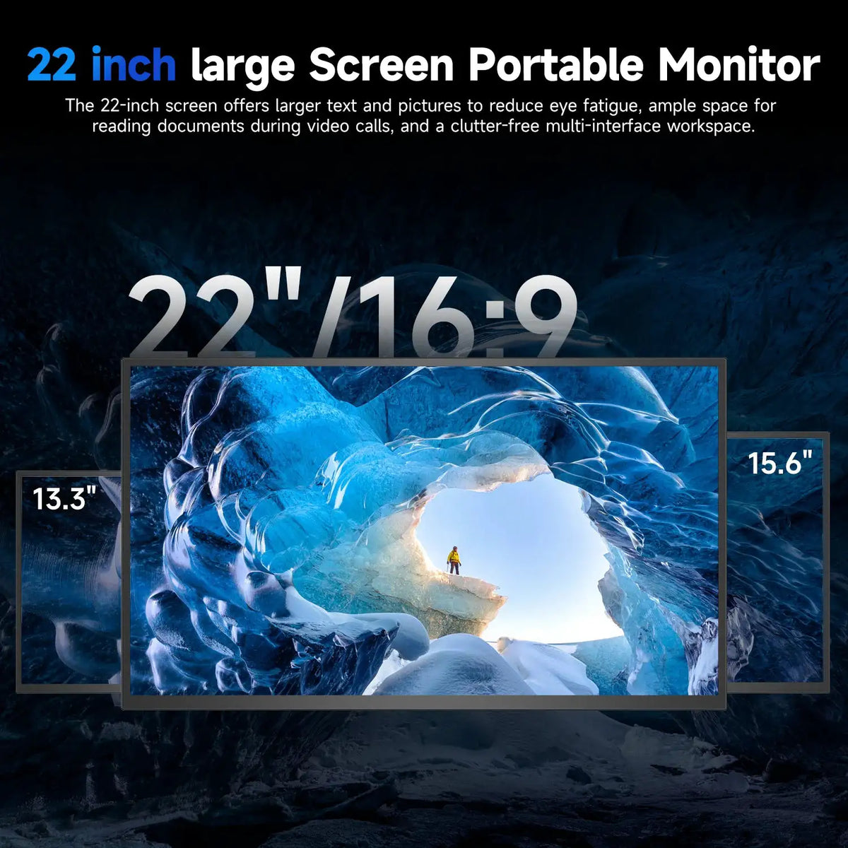 UPERFECT 22 Inch Computer Display Monitor 2K QHD 1440P 100%sRGB IPS Screen W/ Kickstand For Laptop PC Mac Phone PS5 Game Console