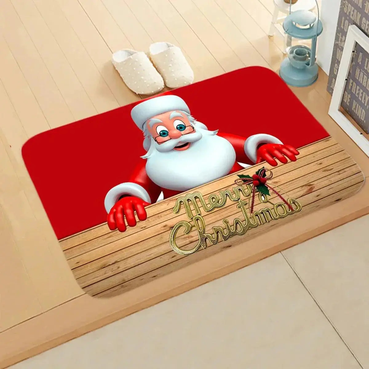 Santa Claus Door Mat Festive Outdoor Decor Welcome Mat