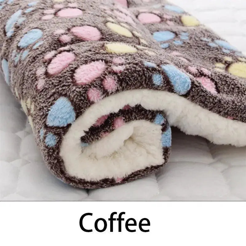 Cozy Pet Blanket Soft Warm Fleece Bear Pattern Pad Cover