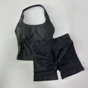Seamless Yoga Set Women Backless Halter Top - Easy