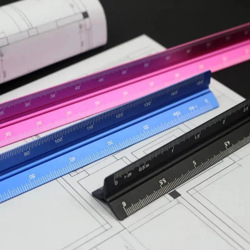 15cm Aluminum Triangular Scale Ruler 1 To 20 And 1 To 125