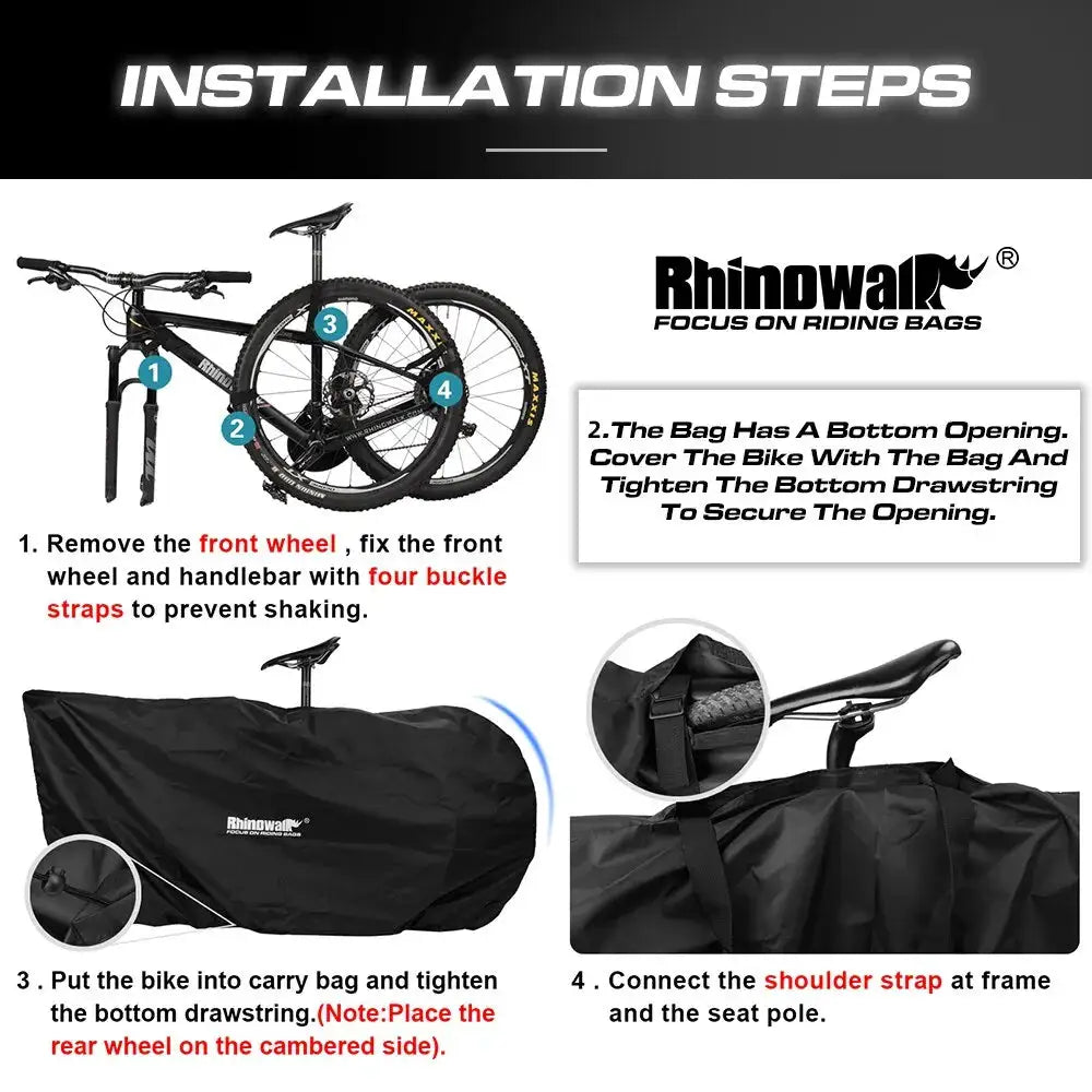 Rhinowalk Road Bicycle Storage Bag Cover Portable Fits 27.5' and Below MTB/700C Road Bike Light Bike Travel Carry Shoulder Bag