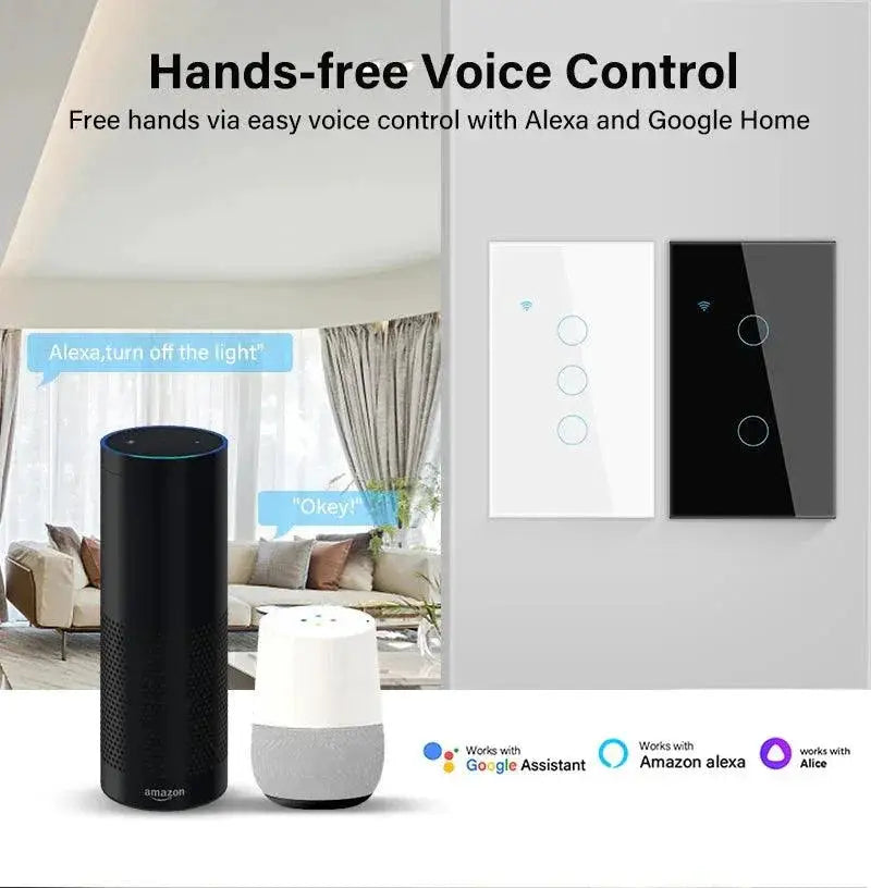 WiFi Smart Light Switch No Neutral 120 Touch Alexa