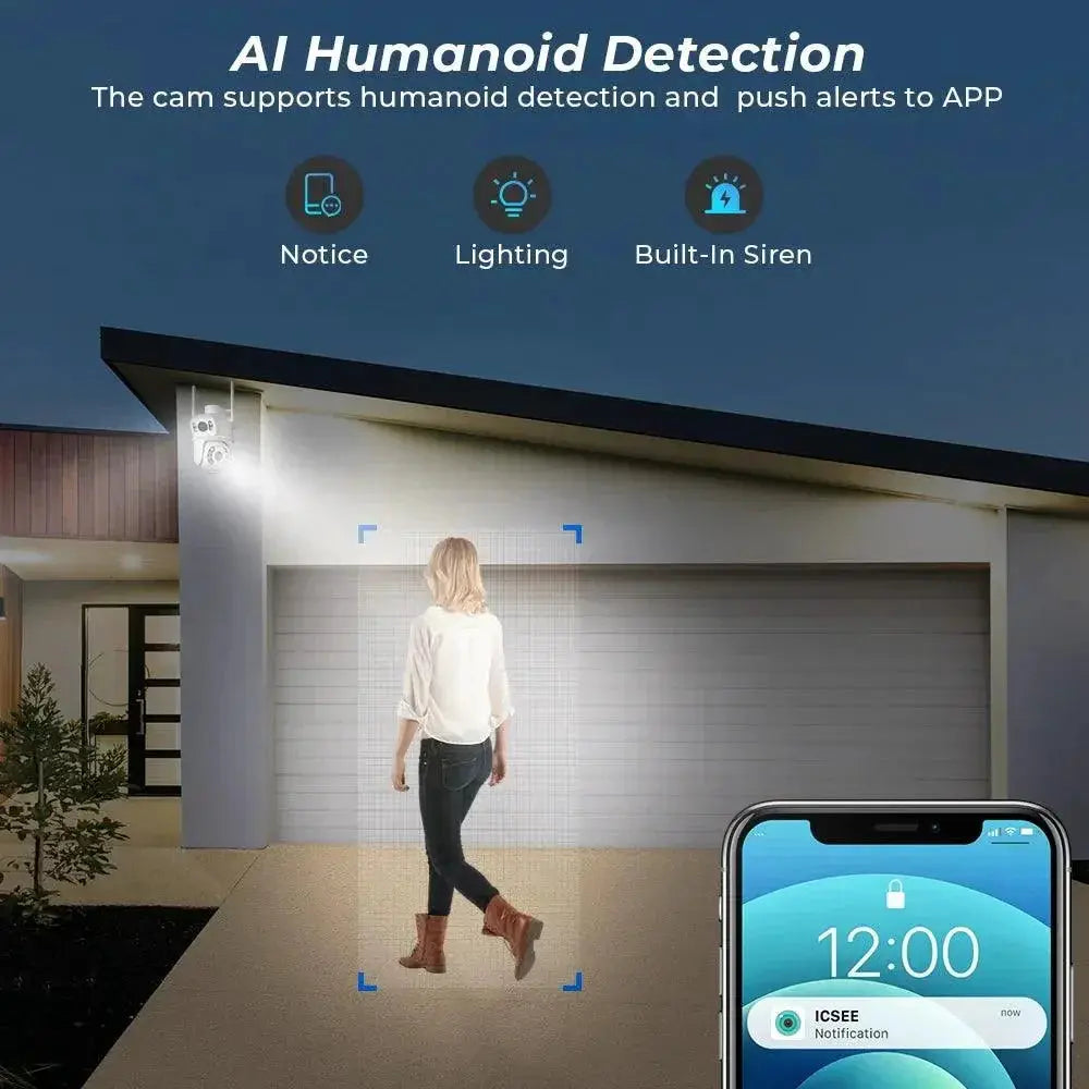 Smart PTZ CCTV Camera With AI Detection Night Vision