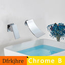 Waterfall Water Basin Faucet Chrome Matte Black In Wall Installation