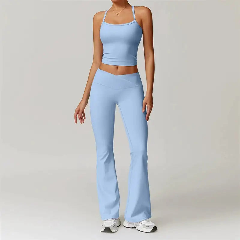 2 Piece Yoga Clothes Women's Tracksuit Athletic Wear Pilates Fitness Suit Gym Workout Sets Push Up Sports Bra Leggings Suit