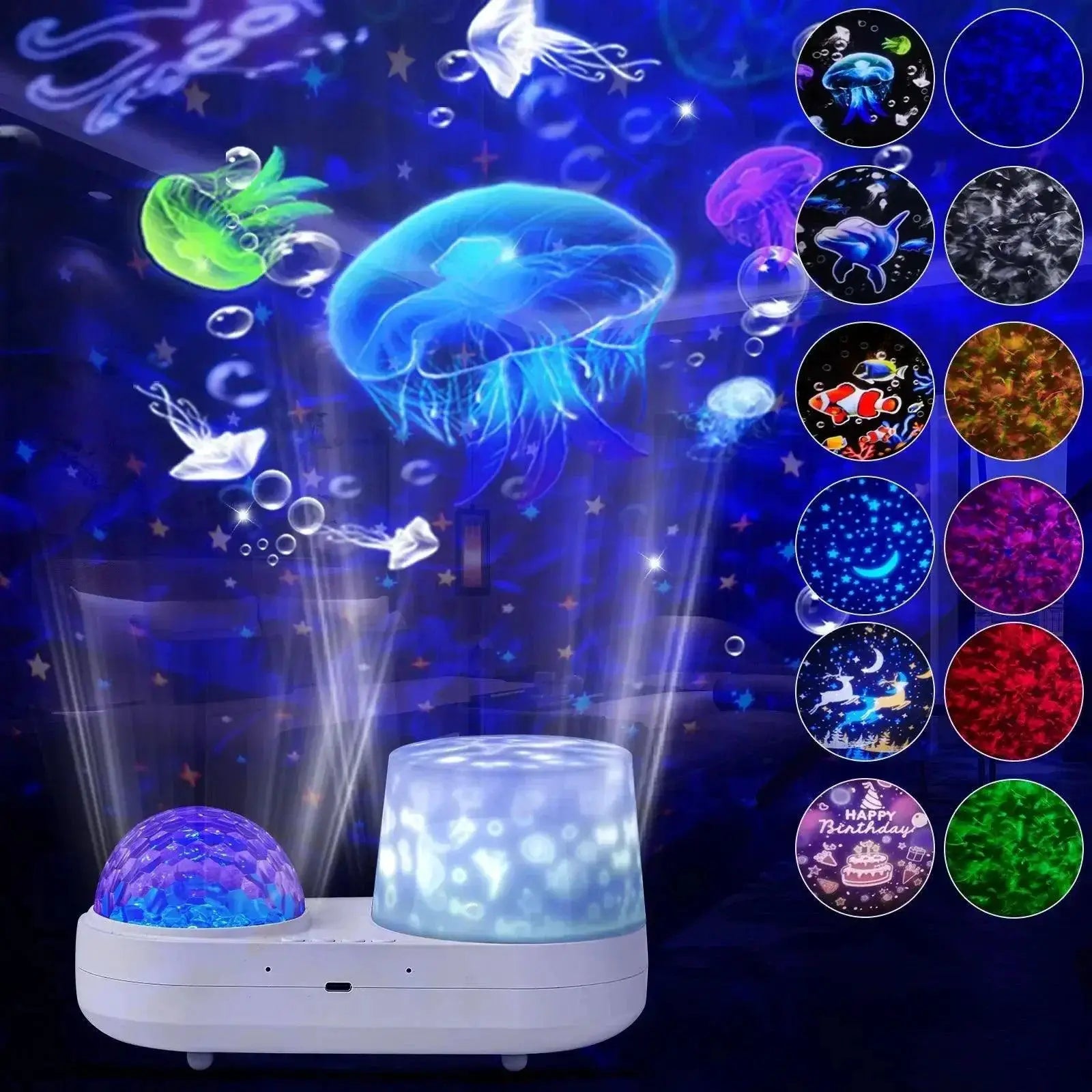 Magical Galaxy Ocean Star Projector 360 Rotating Night Light