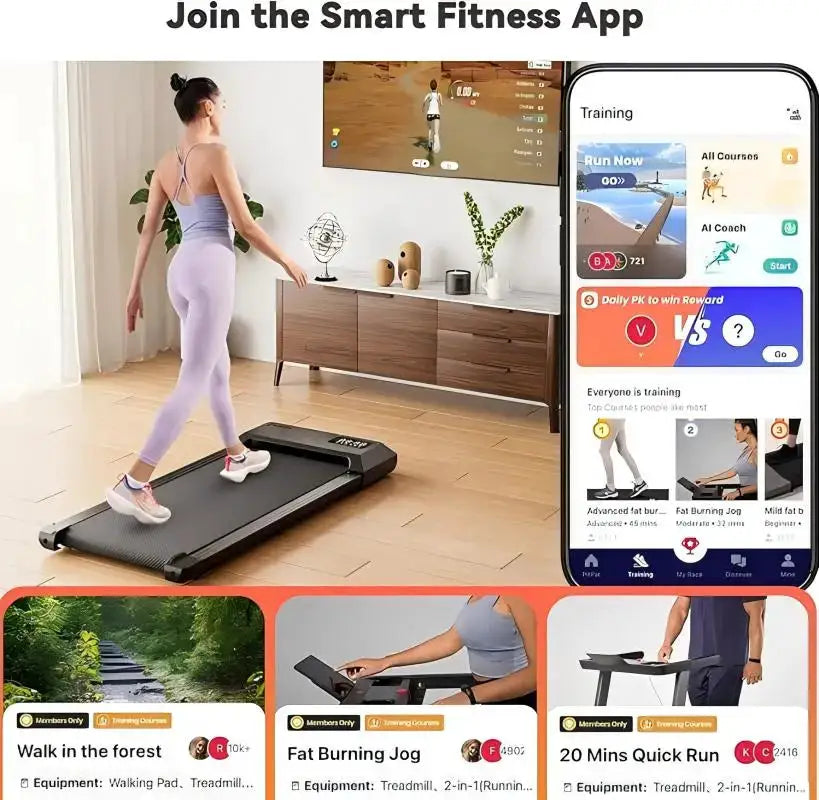 Superun 2-in-1 Home/Office 2.5 HP Walking Treadmill,mini Treadmills for Small Spaces with APP & Remote Control