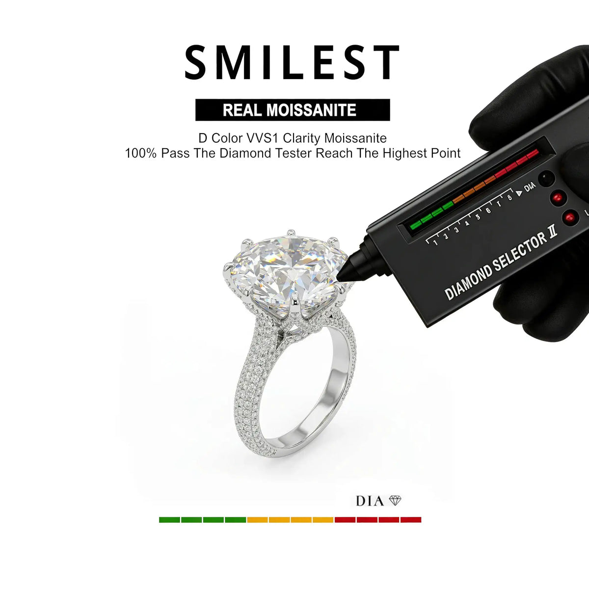 Moissanite Ring in Sterling Silver Couple — product view 6