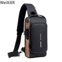 Men's USB Shoulder Bag Stylish Anti-theft Travel Organizer