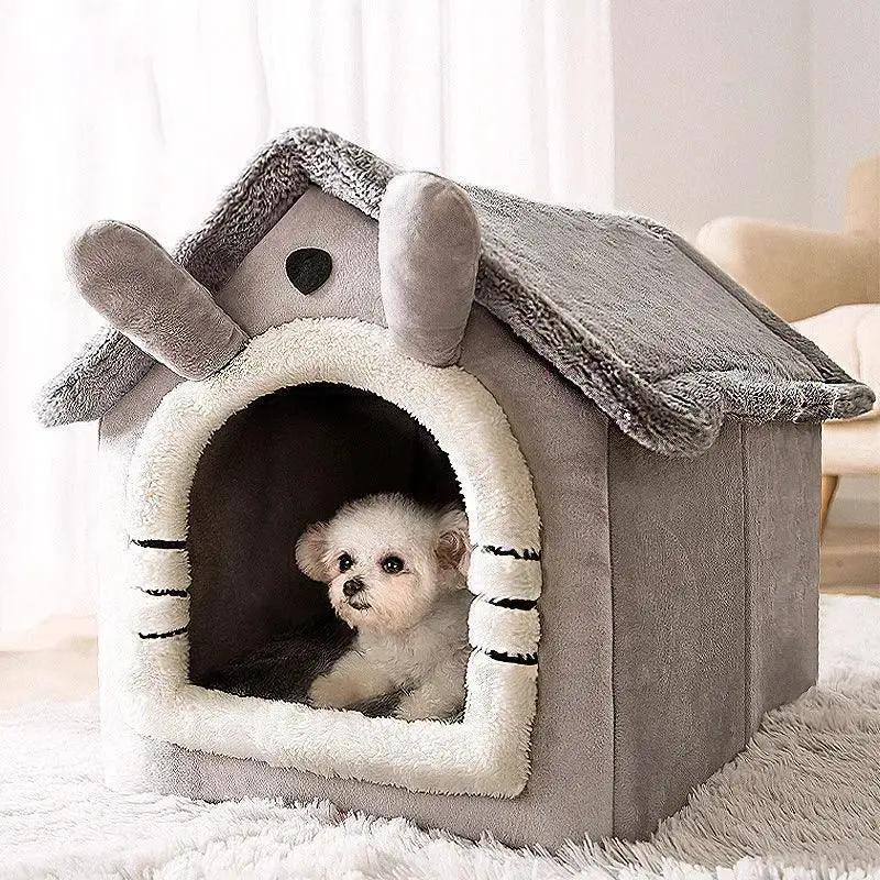 Foldable Winter Warm Cat Bed For Small Pets Cozy Nest