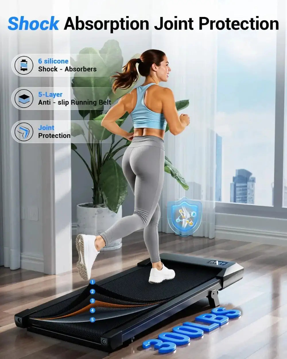 Walking Pad With 6% Incline, Under Desk Treadmill For Home Office, 3 In 1 Portable Treadmill With Remote Control, 2.5HP Quiet Motor, 300 Lbs Capacity