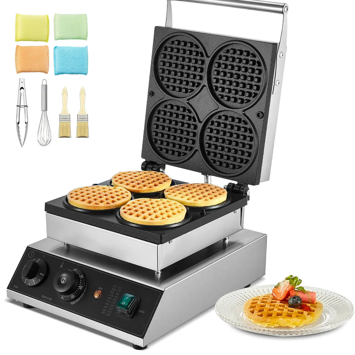 SucceBuy PCS Commercial Waffle Maker Round Waffle Baker Machine — product view 1