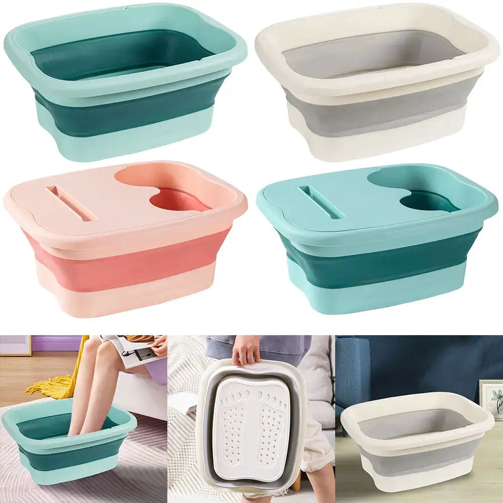 Portable Footbath Massage Bucket Easy To Store Foot Soaking Bath Tub Folding Basin for Relaxing and Pain Relief