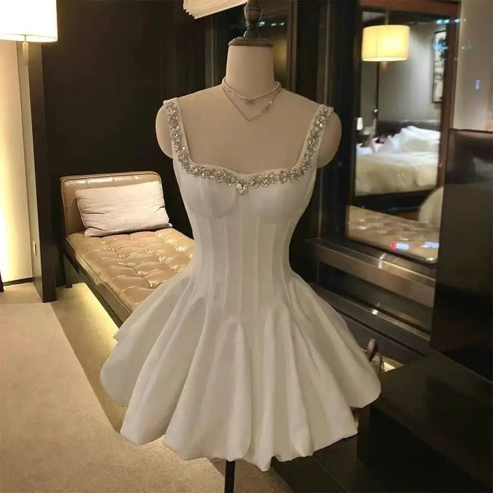 Sweet Princess Dress Woman French Lace Sim Fairy Dress Harajuku Gyaru Elegant Chic Ball Gown Summer Kawaii 90s Sexy Fashion