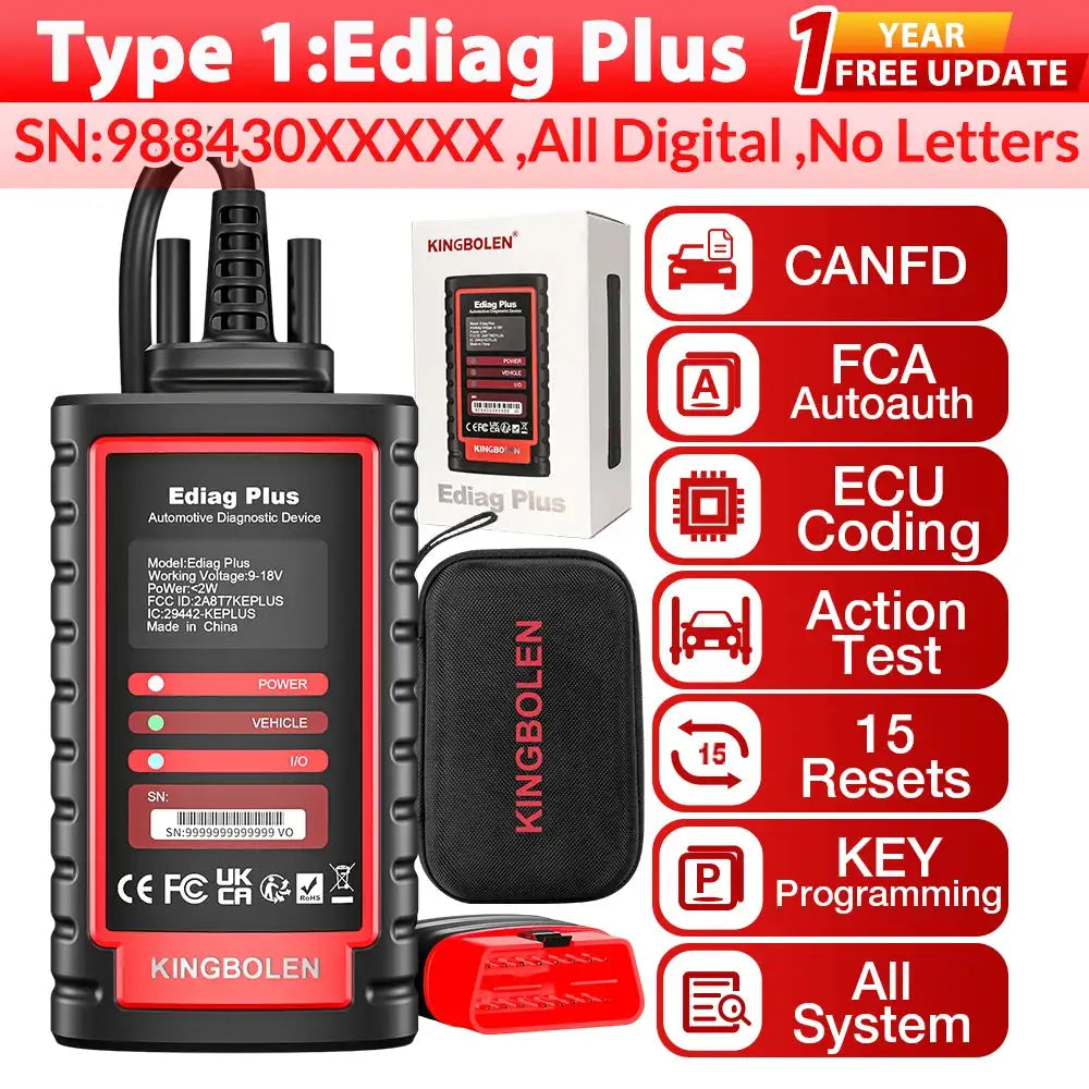 THINKCAR Thinkdiag 2 Ediag Plus OBD2 Scanner CAN FD Protocols For GM Car Free Full Softwares 16 Reset ECU Coding Bi Directional