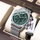 Luxury Mens Chronograph Stainless Steel Watch Date Luminous Waterproof