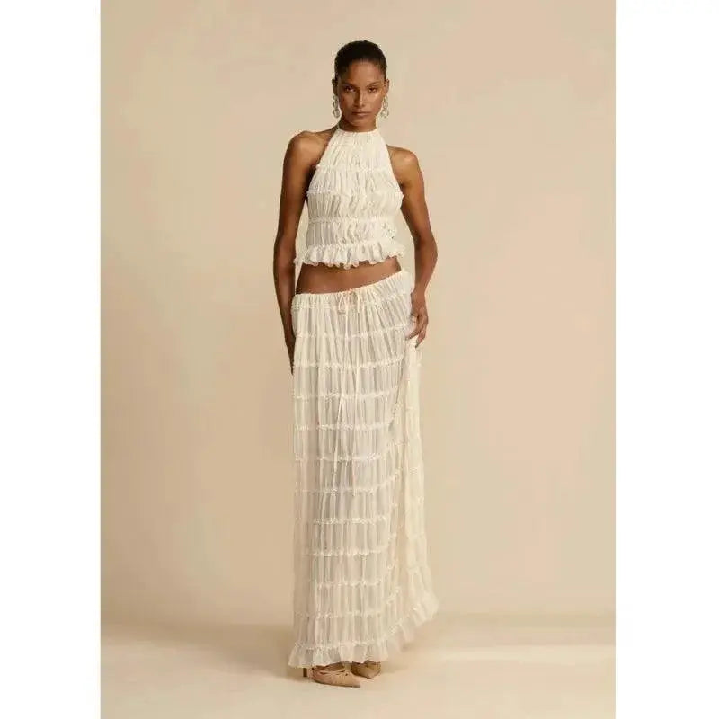 Elegant Beach Goddess Boho Chic 2 Piece Summer Outfit