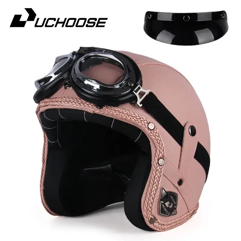 Retro Open Face Motorcycle Helmet — product view 11