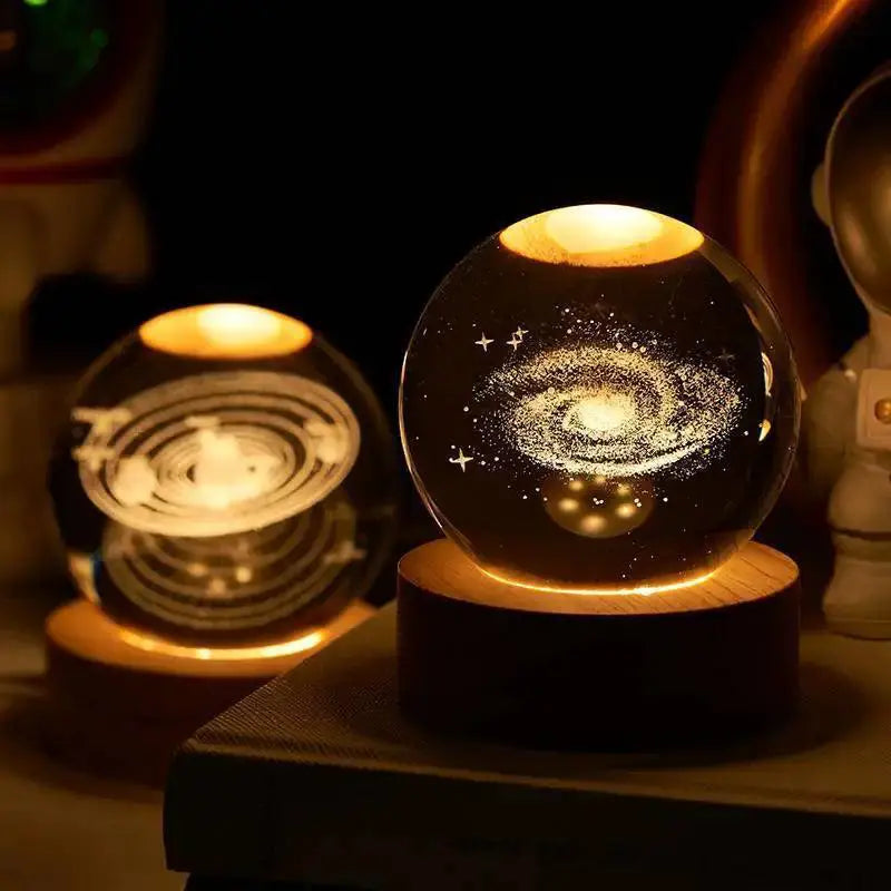 Valentines Day Galaxy Crystal Ball Led Night Light Gift