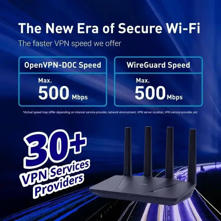 GL.iNet GL-AX1800 (Flint) WiFi 6 Router Home Secure Router -Dual Band Gigabit Wireless Internet Router, 5 x 1G Ethernet Ports, Up to 120 Devices, OpenVpn&WireGuard